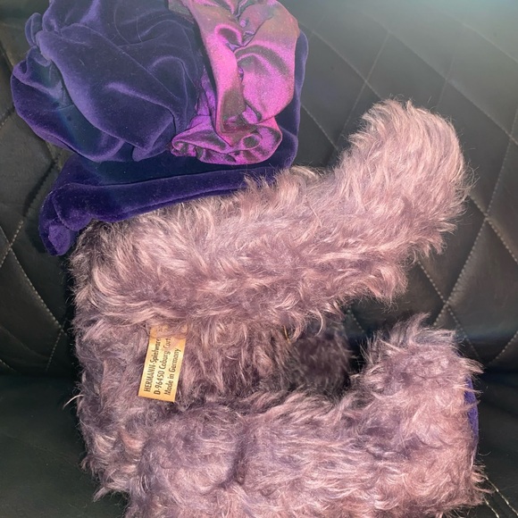 Hermann Queen Mum 168/500 Purple Mohair Bear. Limited Edition. 100th Birthday. - Picture 6 of 11